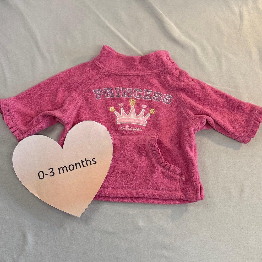 The Children's Place -  long sleeve pullover fleece sweater. Size 0-3 months